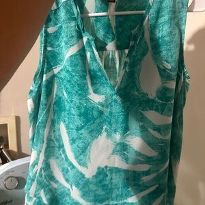 Alfani Teal and White Blouse